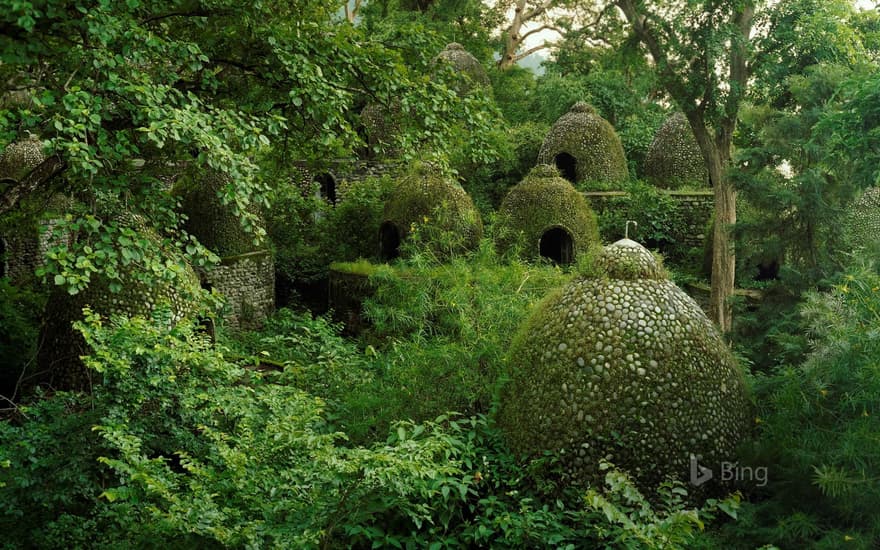 Meditation domes at the Beatles Ashram in Rishikesh, India