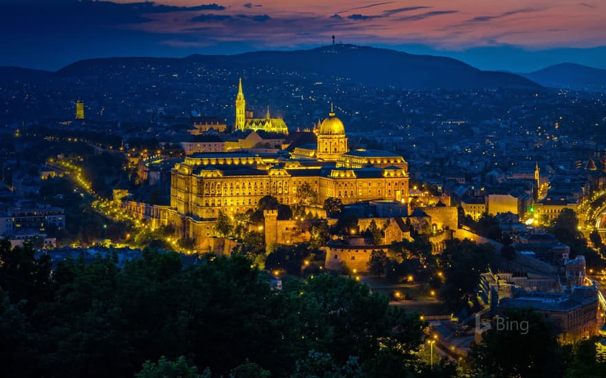 Buda Castle seen from Gellért Hill in Budapest, Hungary