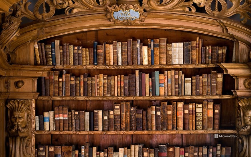 Abbey library in the Waldsassen monastery, Upper Palatinate, Bavaria