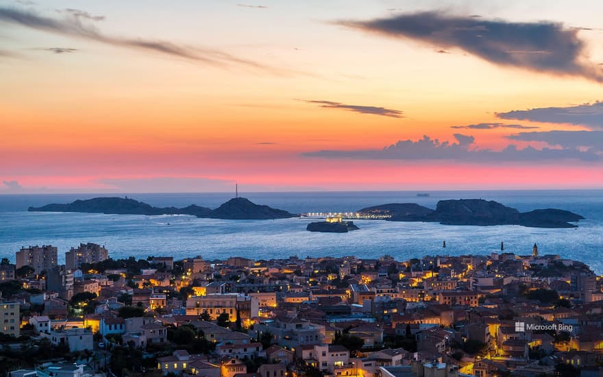 View of Château d'If in the port of Marseille, France