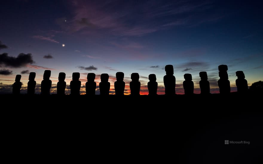 Moai statues on Easter Island, Chile